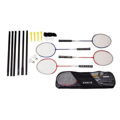 Set 4 Raquetas Badminton Con Postes, Red, 2 Volantes Y Bolso