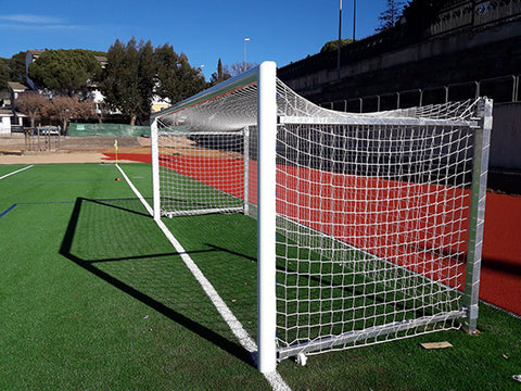 Juego Porterías Aluminio Fútbol 7  120X100 Mm Abatibles Con Arquillos Galvanizados En Caliente